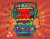 Desenho Robô music pintado por Davi1203