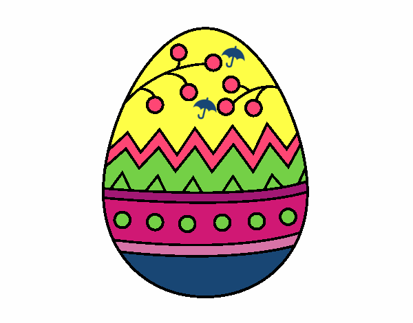 Desenho Um ovo de páscoa pintado por PriRafaela