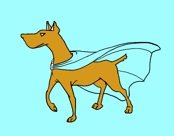 Desenho Cão super-herói pintado por Gustavo201