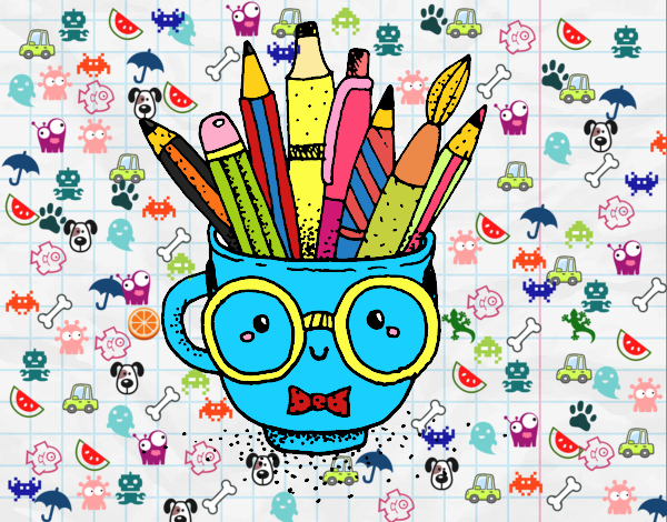 Desenho Copo animado com lápis pintado por MIMIMLOVE