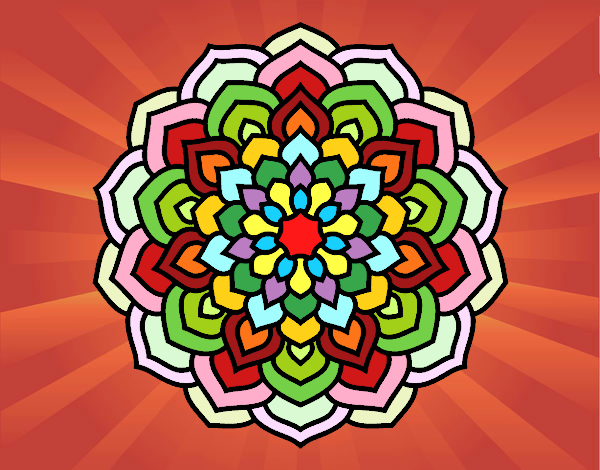 Desenho Mandala pétalas de flores pintado por jmario
