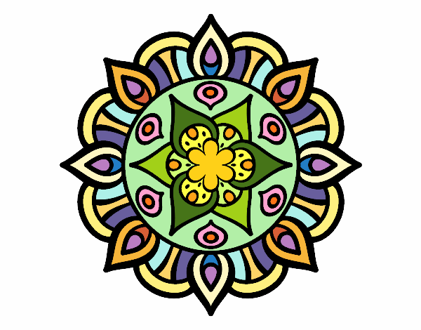 Desenho Mandala vida vegetal pintado por NILCEIA