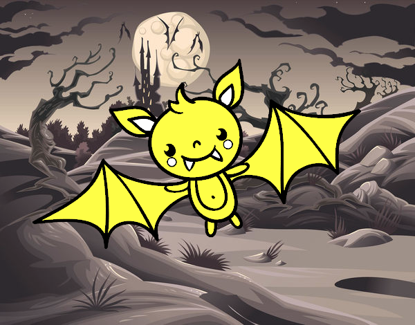 Desenho Um morcego do Halloween pintado por Gustavo201