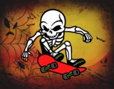 Desenho Esqueleto Skater  pintado por dirce
