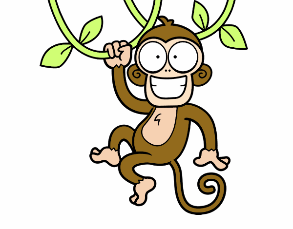 Desenho de Macaco pendurado pintado e colorido por Usuário não registrado o  dia 13 de Outobro do 2016