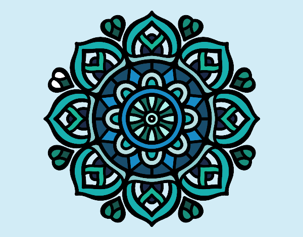 Desenho Mandala para a concentração mental pintado por Larix