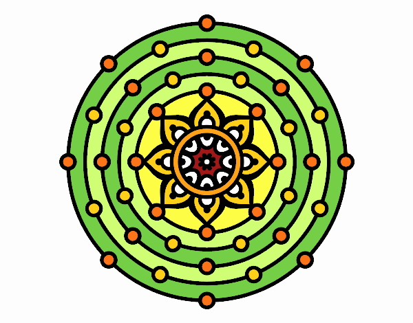Desenho Mandala sistema solar pintado por Silma 