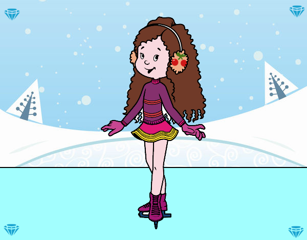 Menina do patinador de gelo