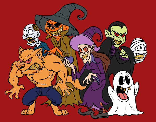 Desenho Monstro do Halloween pintado por Roflor