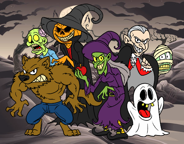 Desenho Monstro do Halloween pintado por YanneLima
