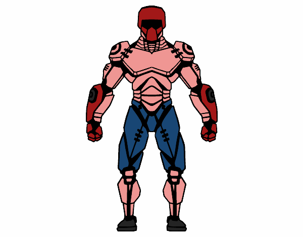 Desenho Robô lutador pintado por NarutoBR