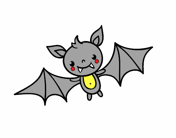 Desenho Um morcego do Halloween pintado por ritadias