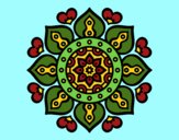 Desenho Mandala Corações árabes pintado por CRIADO