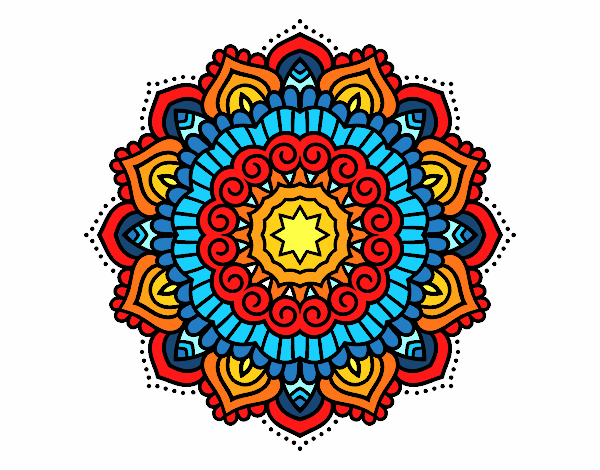 Desenho Mandala estrela decorada pintado por Smorf
