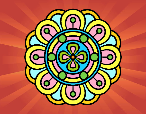 Desenho Mandala flor criativo pintado por VOVOTERESA