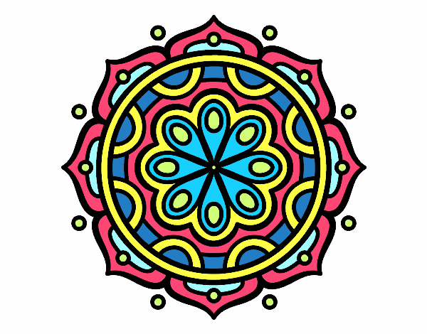 Desenho Mandala para meditar pintado por LoloK