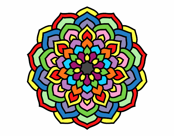 Desenho Mandala pétalas de flores pintado por LoloK