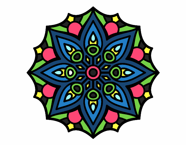 Desenho Mandala simetria simples pintado por LoloK