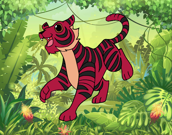 o tigre de bengala na selva