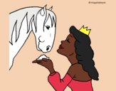 Desenho Princesa e cavalo pintado por danielt