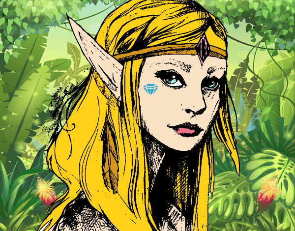 Desenho Princesa elfo pintado por farylu