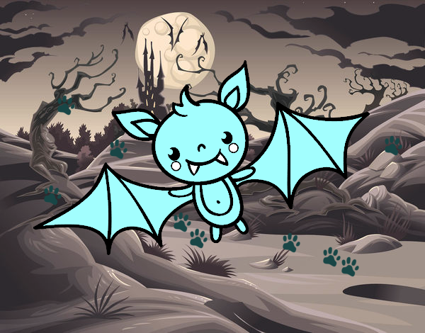Desenho Um morcego do Halloween pintado por Gustavo201
