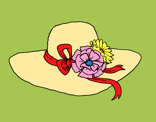 Desenho Chapéu por flores pintado por carmasiana