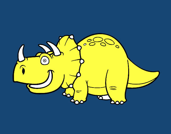 Desenho Dinossauro Tricerátopo pintado por Clarice1
