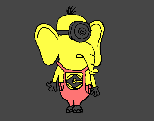 Desenho de Elefante Minion pintado e colorido por Usuário não registrado o  dia 17 de Abril do 2019