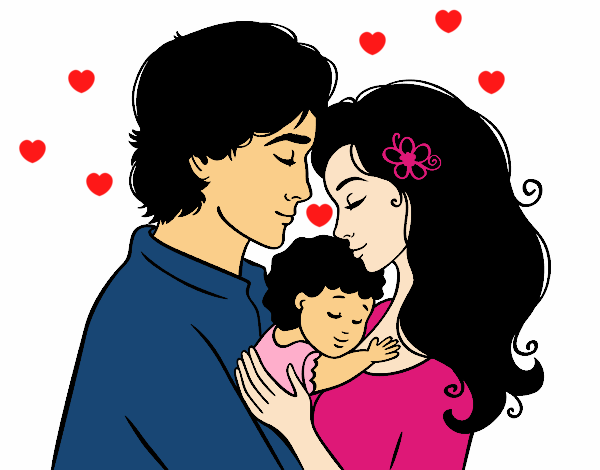 Desenho Família abraço pintado por CamilaMR