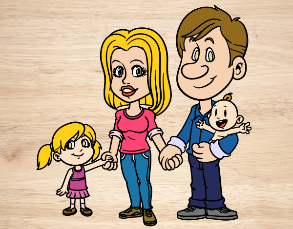 Desenho Família feliz pintado por Gisla