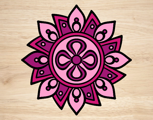 Desenho Mandala flor simple pintado por VOVOTERESA