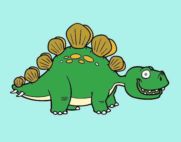 Desenho O estegossauro pintado por Clarice1