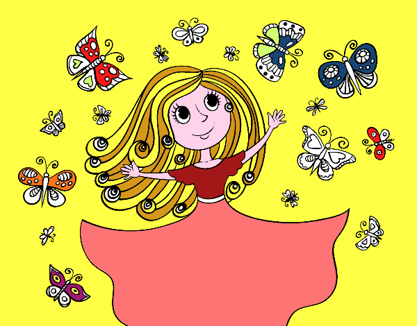 Desenho Princesa borboletas pintado por Clarice1