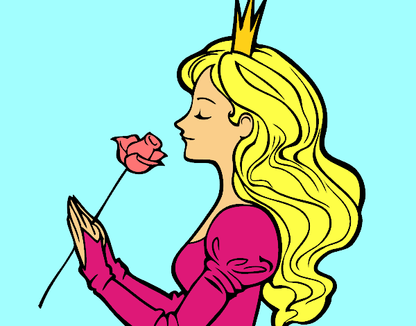 Desenho Princesa e rosa pintado por Clarice1