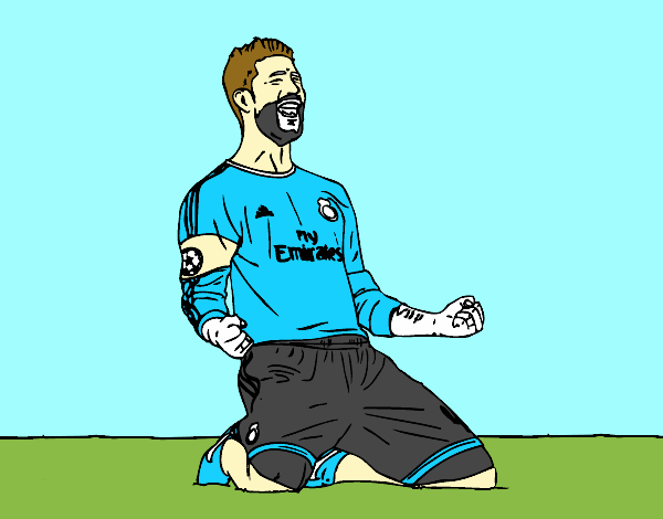 Sergio Ramos comemorando um gol