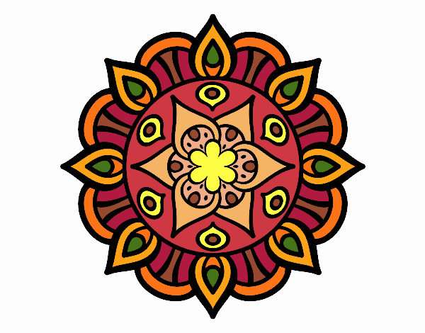 Desenho Mandala vida vegetal pintado por Silma 