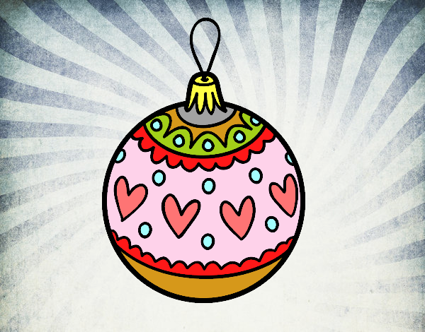 Desenho Bola de natal carimbado pintado por Nayelly 