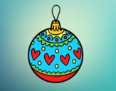 Desenho Bola de natal carimbado pintado por boyartista