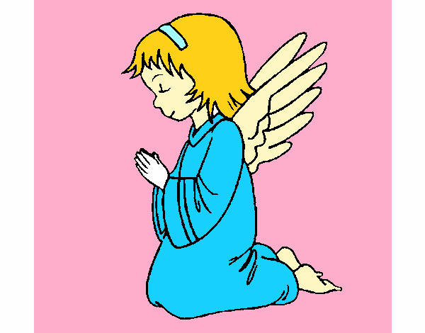 Desenho Anjo a orar pintado por nano