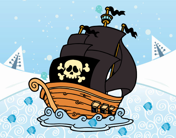 Desenho Navio de piratas pintado por Nayelly 