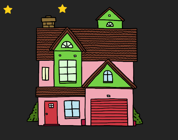Desenho Casa de família americana pintado por AndressaBR