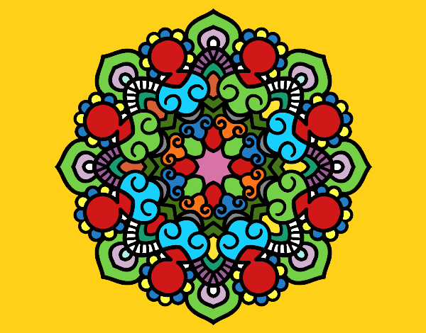 Desenho Mandala reunião pintado por brankuzo 