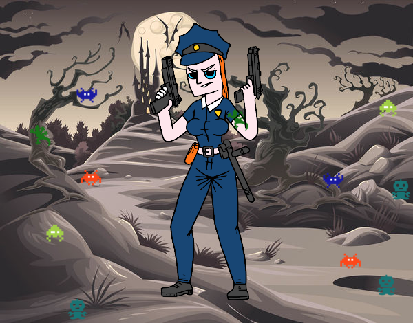Desenho Um policial femenino pintado por hatsune