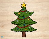 Desenho Árvore de Natal decorada pintado por raphinha