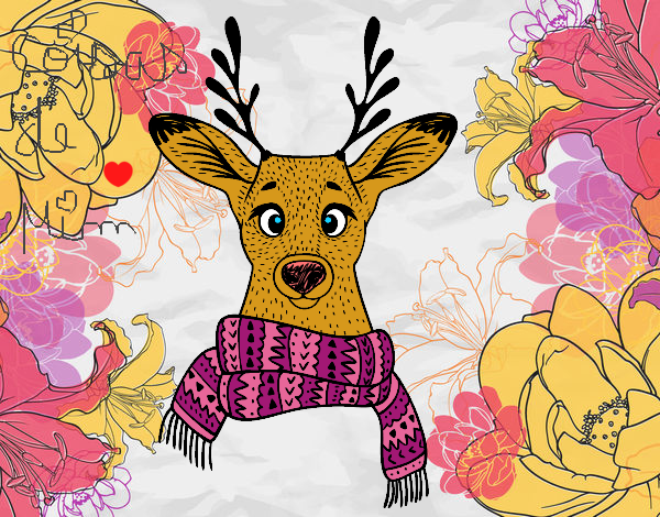 Desenho Cervos com lenço pintado por CoisasDeMi