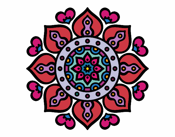 Desenho Mandala Corações árabes pintado por CamillaD