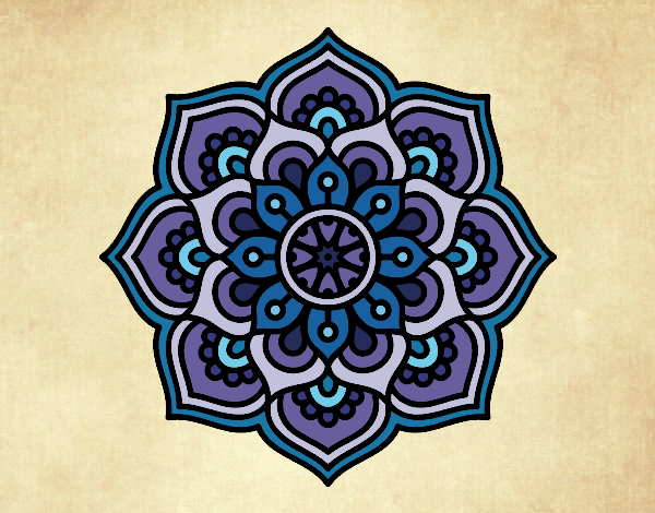 Desenho Mandala flor de la concentração pintado por CamillaD