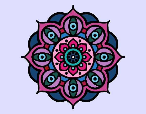 Desenho Mandala olhos pintado por CamillaD