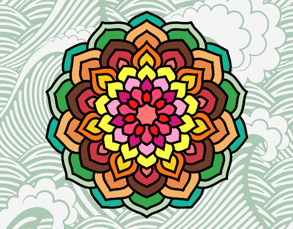 Desenho Mandala pétalas de flores pintado por bia_zen